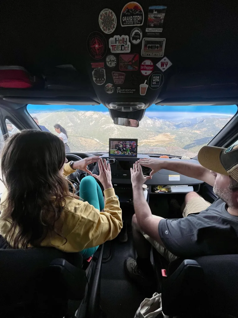Watching a game from inside the cab